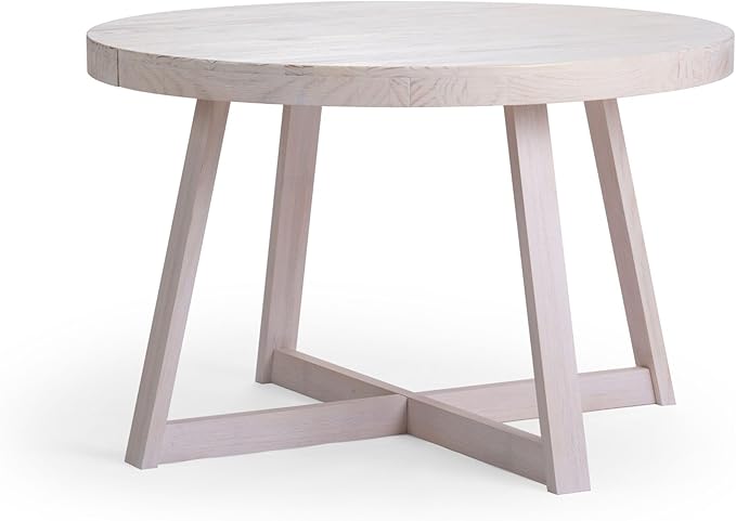 Plank+Beam Round Dining Table, 47 Inch Solid Wood Kitchen Table, Farmhouse - Image 3
