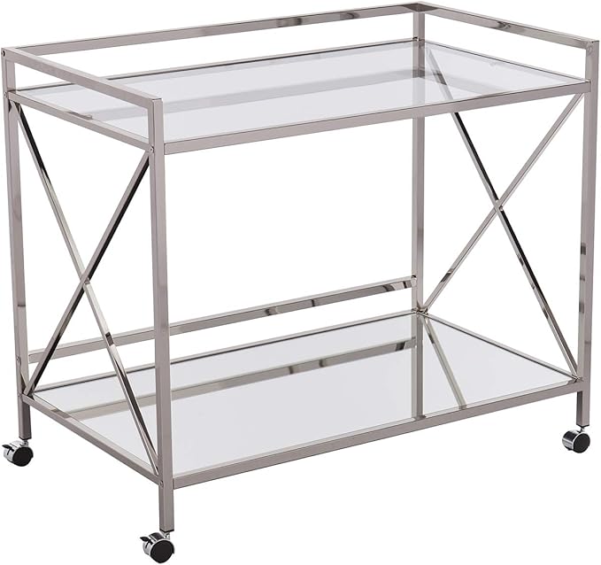 SEI FURNITURE Southern Enterprises Maxton Bar cart, Polished Silver by SEIFurniture