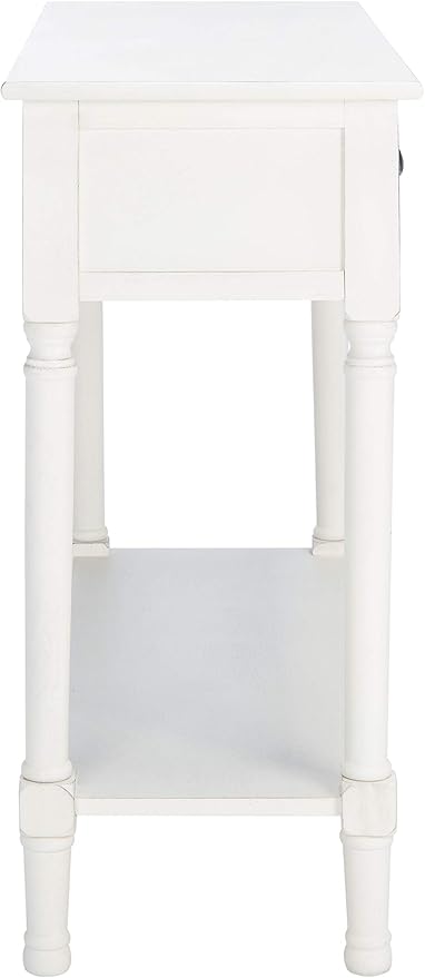 Safavieh Home Collection Tate Distressed White 2-Drawer Bottom Shelf Console - Image 8