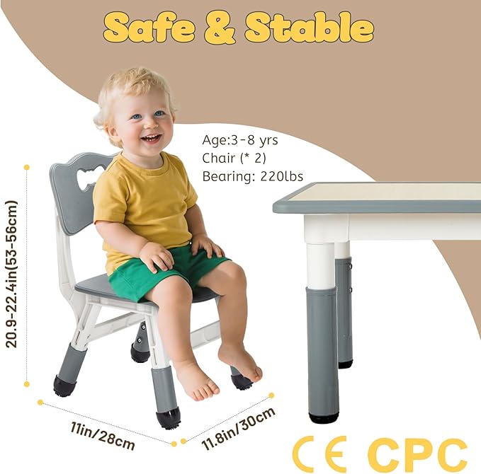 FUNLIO Adjustable Kids Chair, 3 Level Height Adjustable Toddler Chair - Image 2