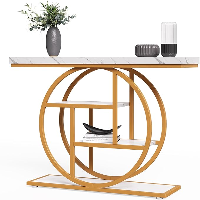 LITTLE TREE Console Table, 4-Tier Entryway Table Behind Couch Table, 41.3-Inch - Image 9