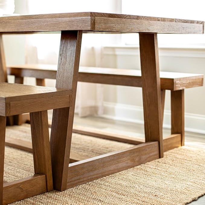 Plank+Beam 72 Inch Farmhouse Dining Table, Solid Wood Rustic Kitchen Table - Image 4