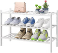 White Shoe Rack, 3-Tier Bamboo Wood Shoe Rack by VIEWCARE