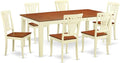 East West Furniture QUAV7-WHI-W 7 Piece Dining Table Set Consist of a Rectangle by EastWestFurniture