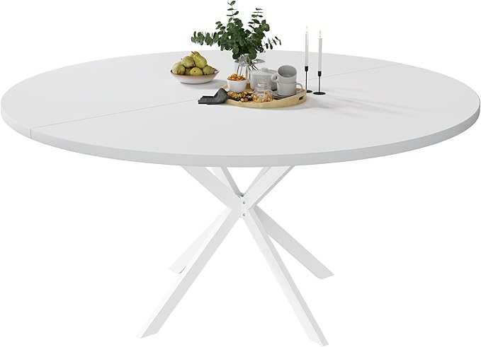 47.24" Round Dining Table, Modern Dining Room Table by Qiaoxuan
