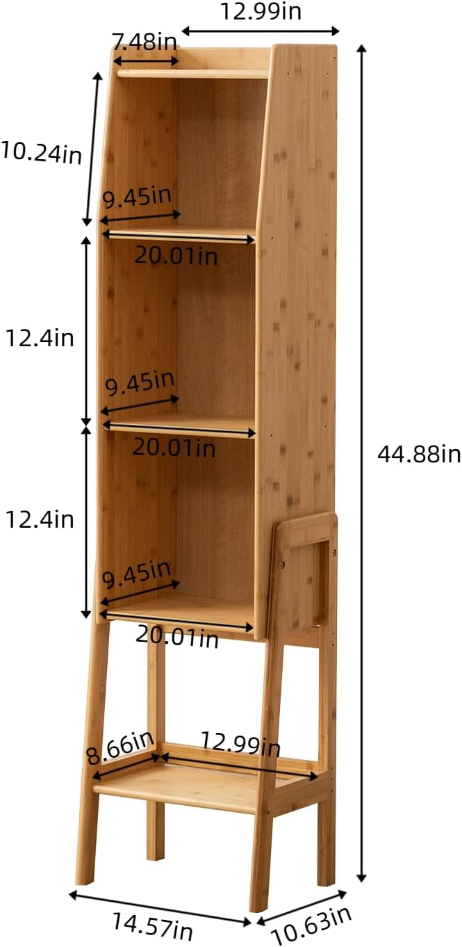 4-Tier Bamboo Bookshelf - Image 2