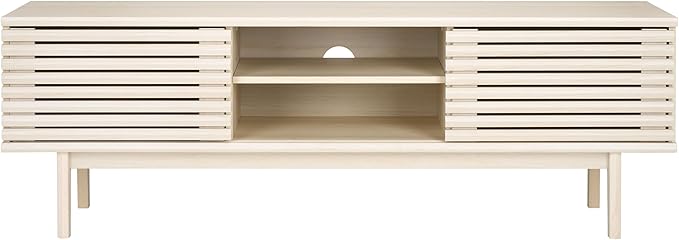 SAFAVIEH Aricia TV Stand for up to 65" Flatscreen – Bleached White, 2 Sliding - Image 8