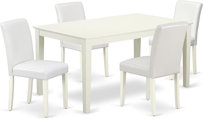 East West Furniture CAAB5-LWH-64 5 Piece Dining Room Furniture Set Includes a by EastWestFurniture