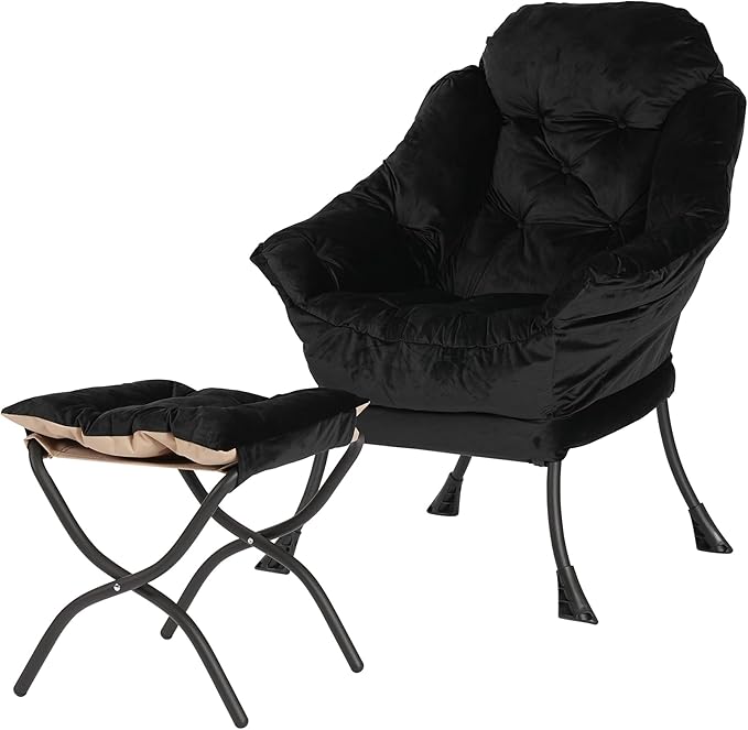Lazy Chair with Folding Ottoman, Living Room Chairs, Accent Contemporary Lounge by Unknown