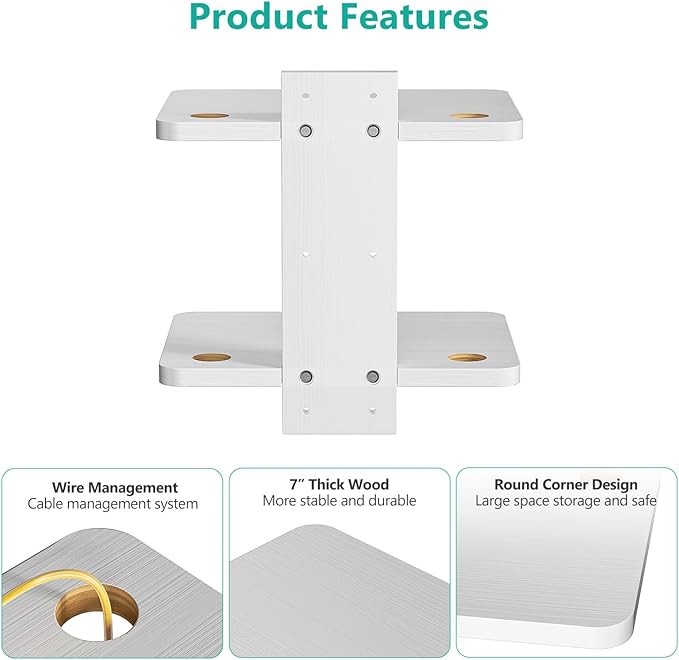 WALI Floating TV Shelf, Holds Up to 22lbs, Wooden Wall Mounted Shelves - Image 4