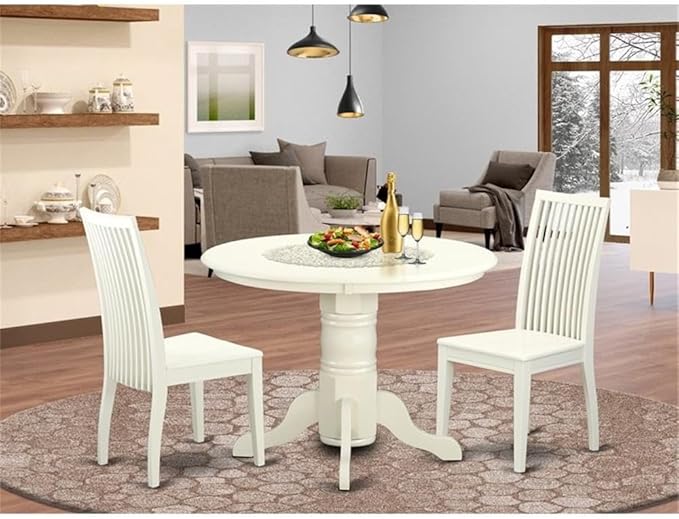 East West Furniture SHIP3-LWH-W 3 Piece Dinette Set - Image 2