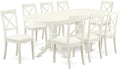 East West Furniture VABO9-LWH-LC 9 Piece Dining Set Includes an Oval Dining by EastWestFurniture