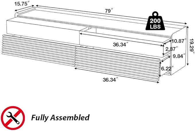 POVISON Fully-Assembled Mid Century TV Stand - Image 7