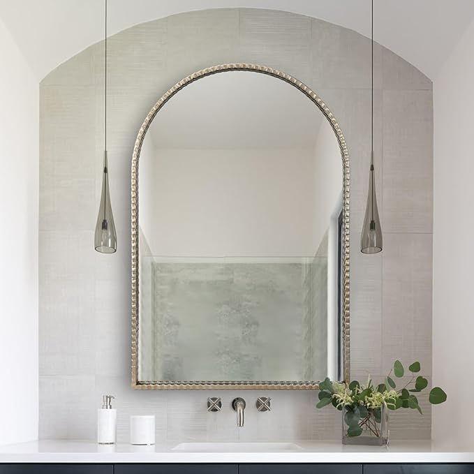24"x36" Antique Silver Arch Mirror - Image 5