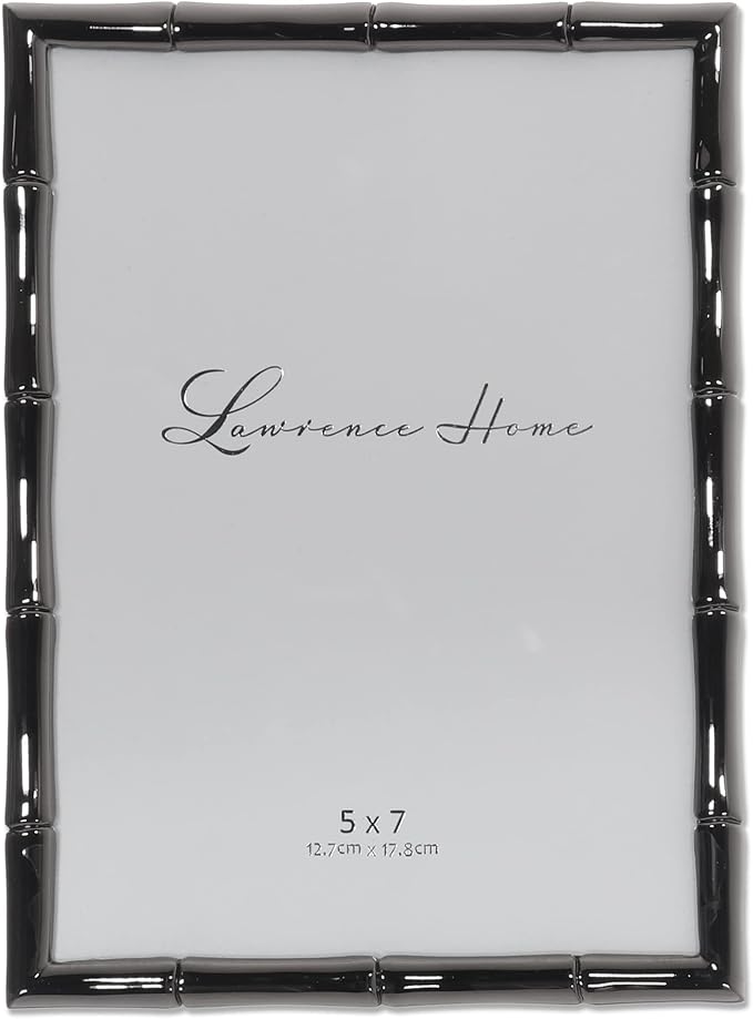 Lawrence Frames 5x7 Black Polished Metal Picture Frame by LawrenceFrames