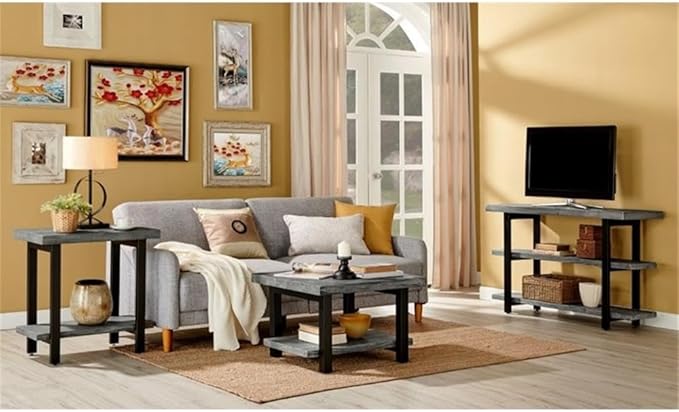 Alaterre Furniture Pomona Metal and Wood 2-Tier End Table, Living Room Furniture - Image 6