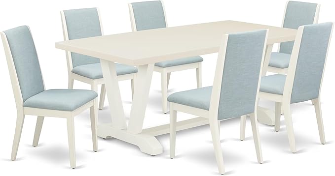 East West Furniture V027LA015-7 7 Piece Dining Table Set Consist of a Rectangle by EastWestFurniture