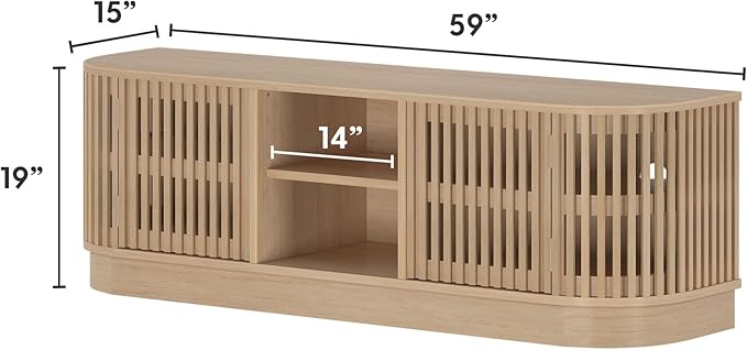 Plank+Beam Contour Wood TV Stand, Solid Wood Entertainment Console - Image 7