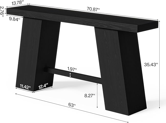 LITTLE TREE 70.8-Inch Long Black Console Table - Image 2