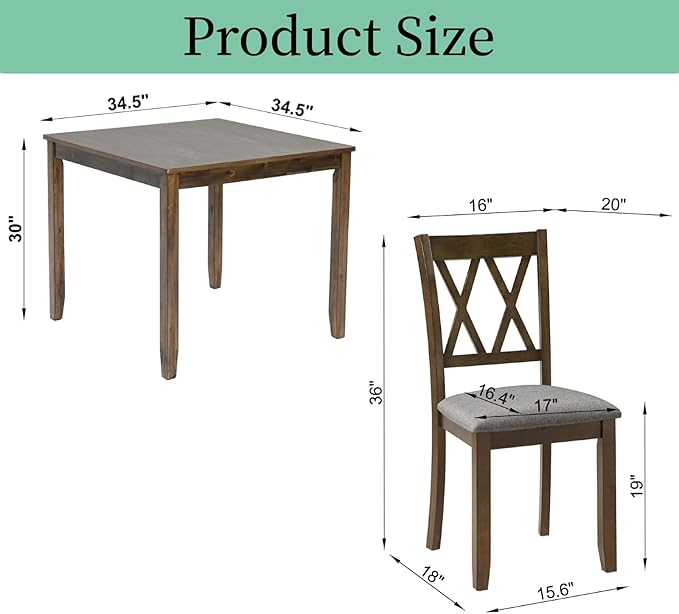 Dining Table Set, Wooden Kitchen Table Set - Image 4