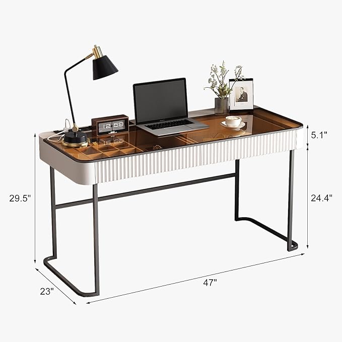 Lartis Office Desk with Drawer - Image 2