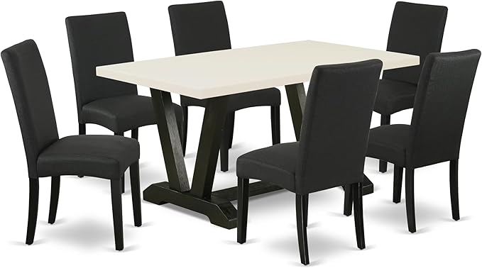 East West Furniture V626DR124-7 7 Piece Dining Set Consist of a Rectangle by EastWestFurniture