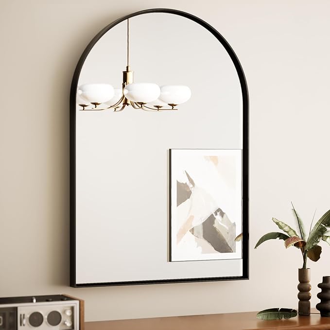 TokeShimi 26x38 Black Arched Mirror Bathroom by RefinedBathroomAccessories