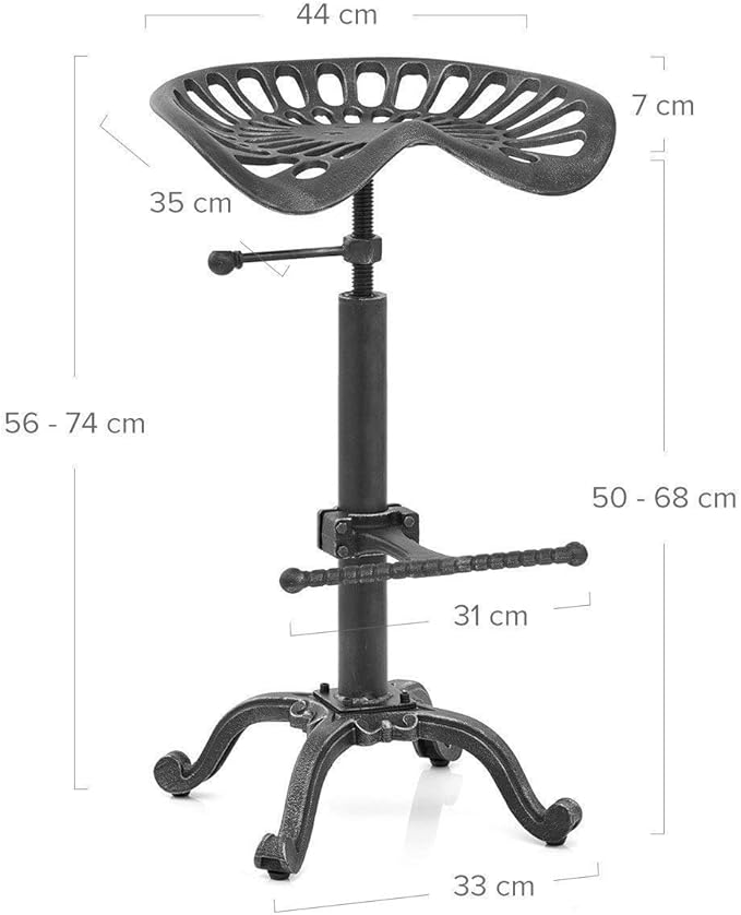 Diwhy Rustic Industrial Farmhouse Tractor Seat Counter Height Adjustable Bar - Image 3