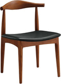 Solid Wood Dining Chair, Mid Century Dining Chair, Upholstered PU Leather Chair by Ytaoka