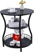 Round Side Table, 3-Tier Accent End Table by AnlanborbyAnlanborHome