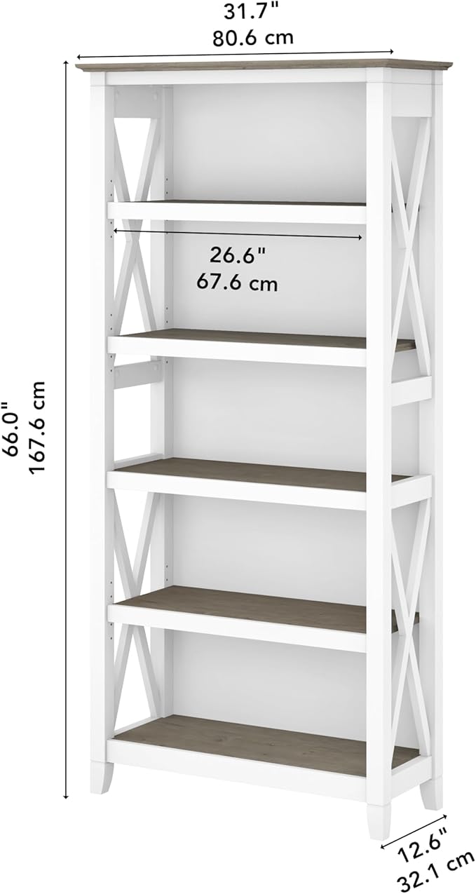 Bush Furniture Tall 5 Shelf Bookcase - Image 3