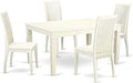 East West Furniture WEIP5-LWH-W 5 Piece Dining Set Includes a Rectangle Dining by EastWestFurniture