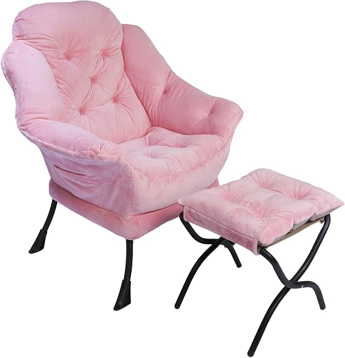 Kokel Lazy Chair with Folding Ottoman, Living Room Chairs - Image 6