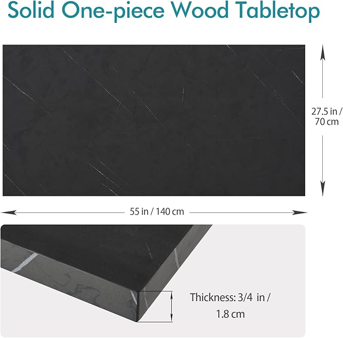 Kaboon Universal Tabletop 55"x27.5", Solid One-Piece Melamine Table Top - Image 3