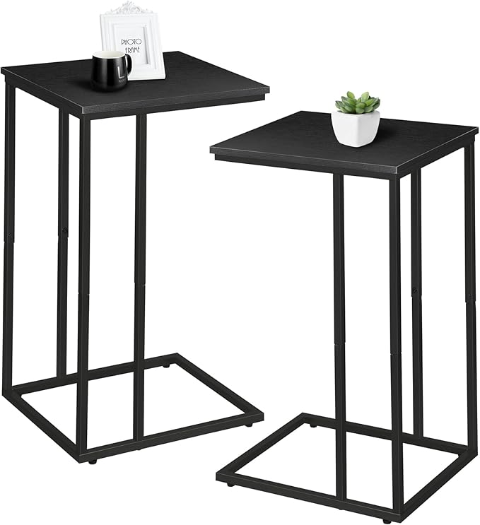 C Shaped Side Table Set of 2, Skinny Sofa Table by Possile