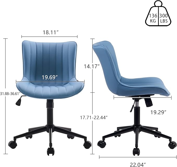 YOUNIKE Blue Home Office Desk Chair - Image 2