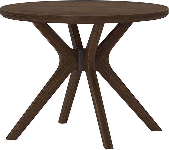 Plank+Beam Verso Round Dining Table, 38 Inch Solid Walnut Kitchen & Dining Room - Image 3