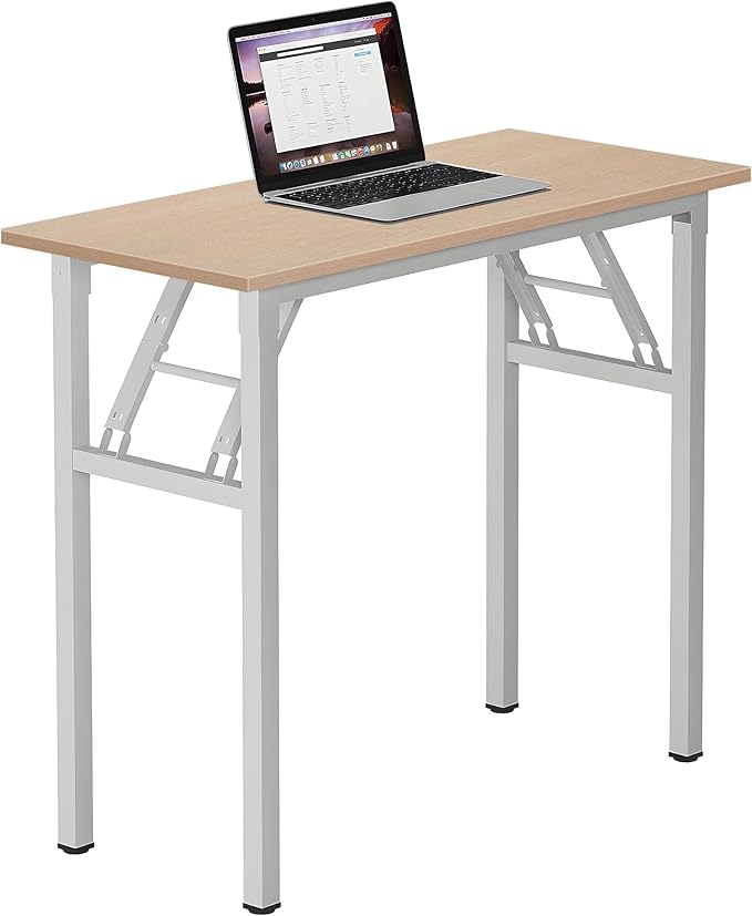 Need Small Desk 31 1/2" No Assembly Foldable Writing Table, Sturdy and Heavy by Need