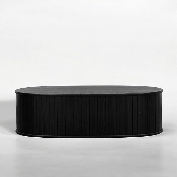 NTC Stream Coffee Table, Modern Oval Wooden Center Table - Image 3