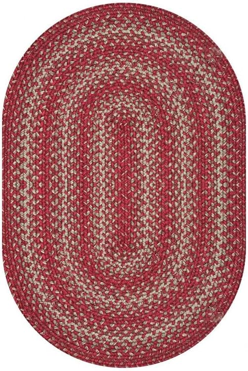 Homespice 2x3' Red Oval Braided Rug. Apple Pie Red Jute Oval Rug. Uses- Entryway - Image 8
