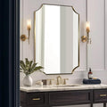 ANDY STAR Gold Scalloped Wall Mirror, 30x40 Brushed Gold Vanity Mirror by ANDYSTAR