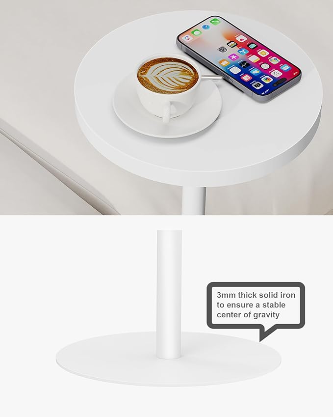 TUTOTAK Tall Round Side Table, Small End Table, Beside Table, Drink Table - Image 6