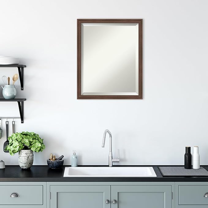 Amanti Art Brown Bathroom Mirror - Image 6