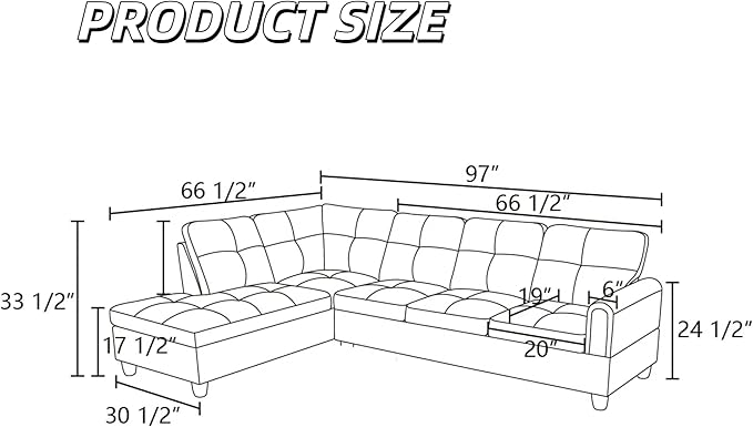 L Shaped Couch Sectional Couches - Image 2