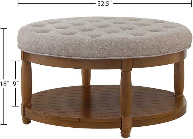 24KF Upholstered Round Coffee Table - Image 2