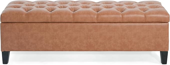 Christopher Knight Home Ottilie PU Leather Storage Ottoman Bench, Wooden - Image 5