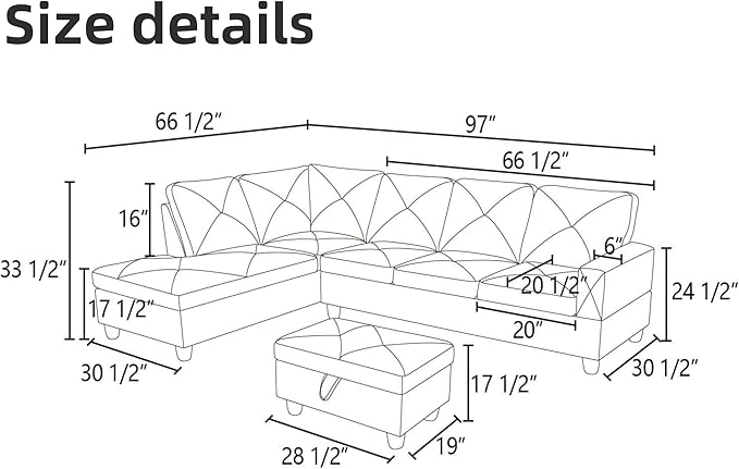 Leather Sectional Couch, Modern L Shaped Couches - Image 2