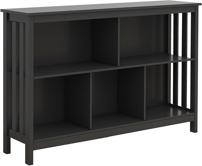 TaoHFE Short Bookshelf with 2-Layer 5 Cube Shelf, Wooden Bookcase Modern - Image 8