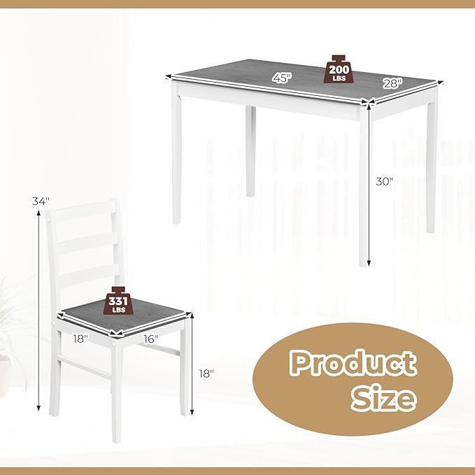 Giantex Dining Table Set with Kitchen Table, Dining Chairs, Compact - Image 7