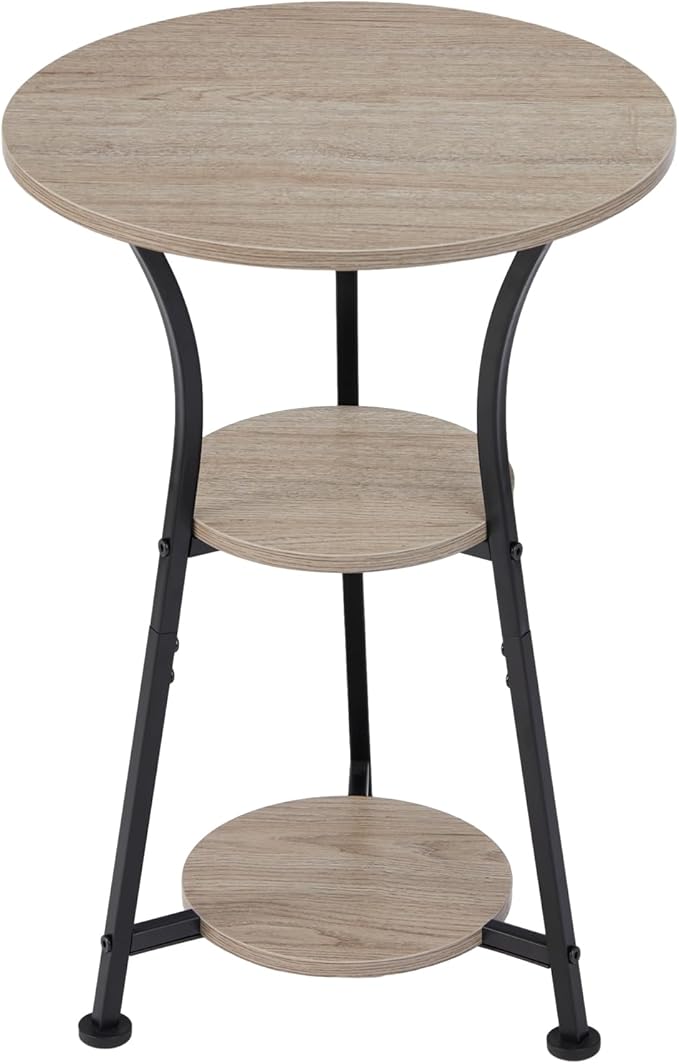 Dulcii Round Side Table for Narrow and Small Spaces, 3 Tier Small Round End - Image 9